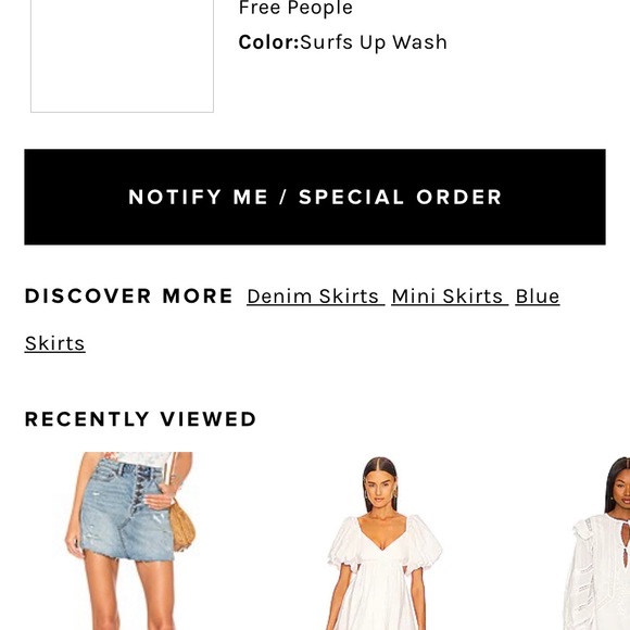 NWOT Free People Surfs Up Denim Skirt - Picture 4 of 4